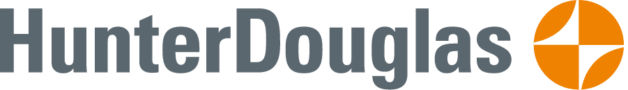 Logo da Hunter Douglas, grupo internacional de soluções em proteção solar com as marcas Stobag e Columbia.