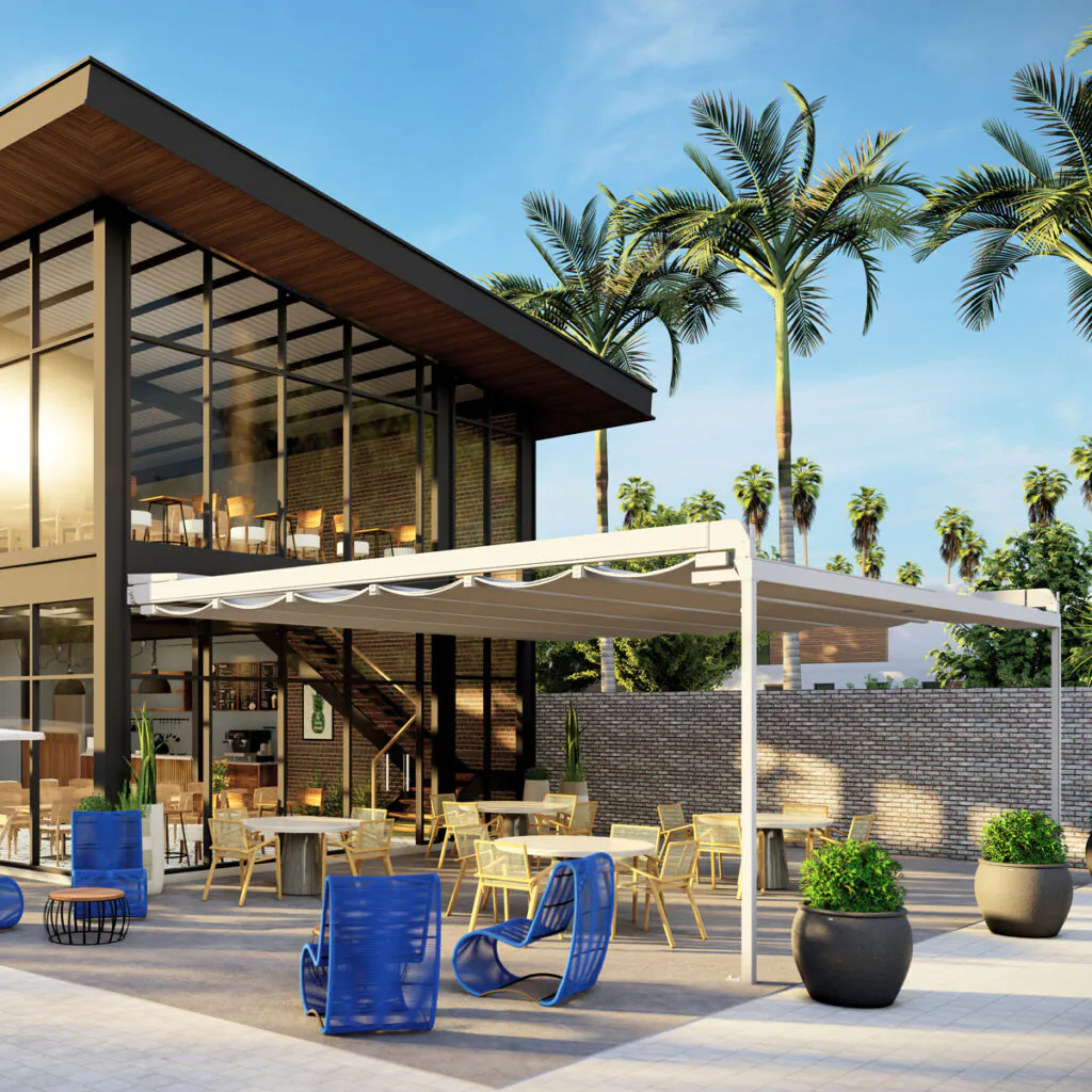 Restaurante com Cobertura Romana