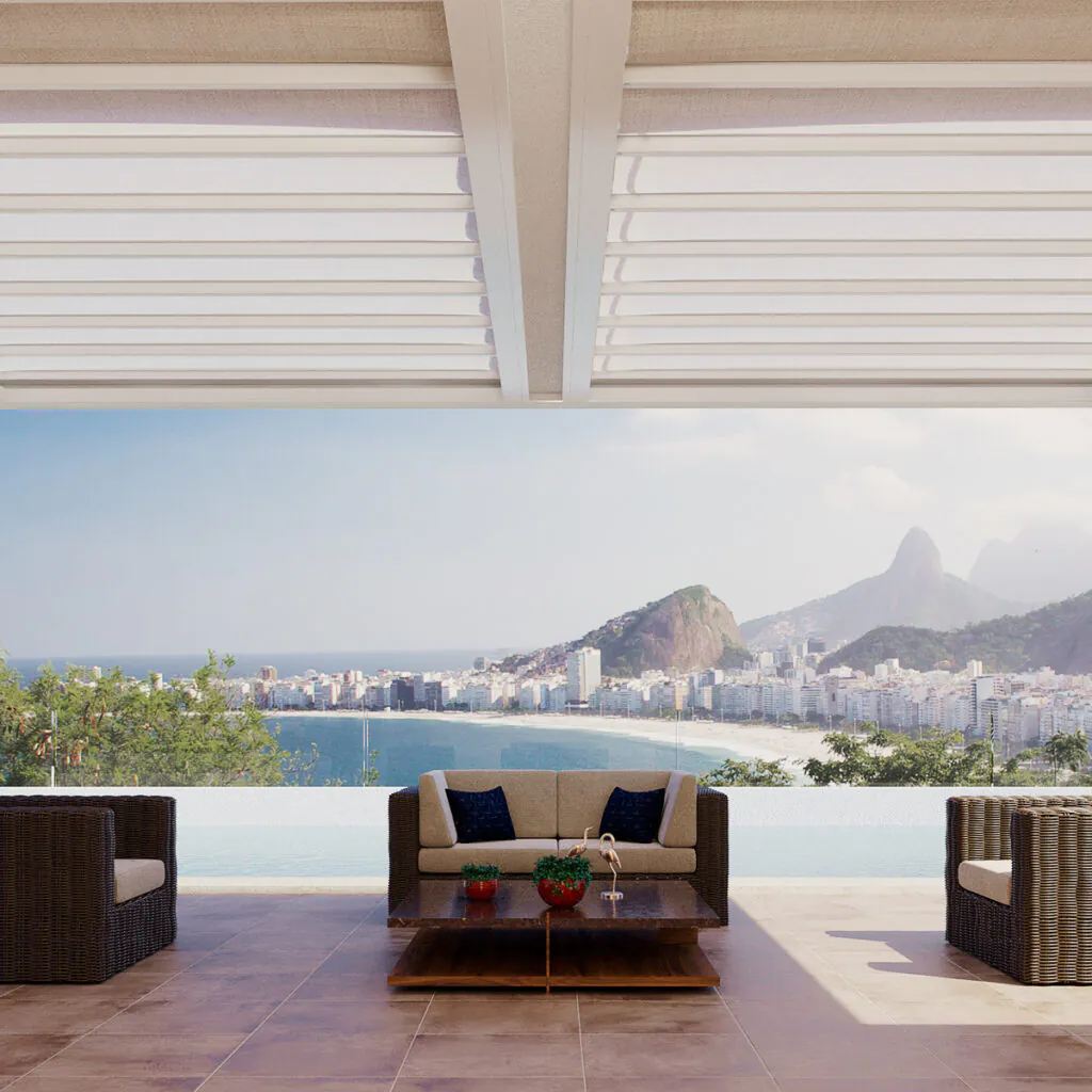 Cobertura Romana: para proteção contra sol ou chuva