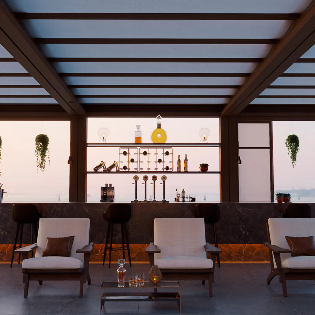 O ISLA, cobertura retrátil da Copato, em projeto gastronômico