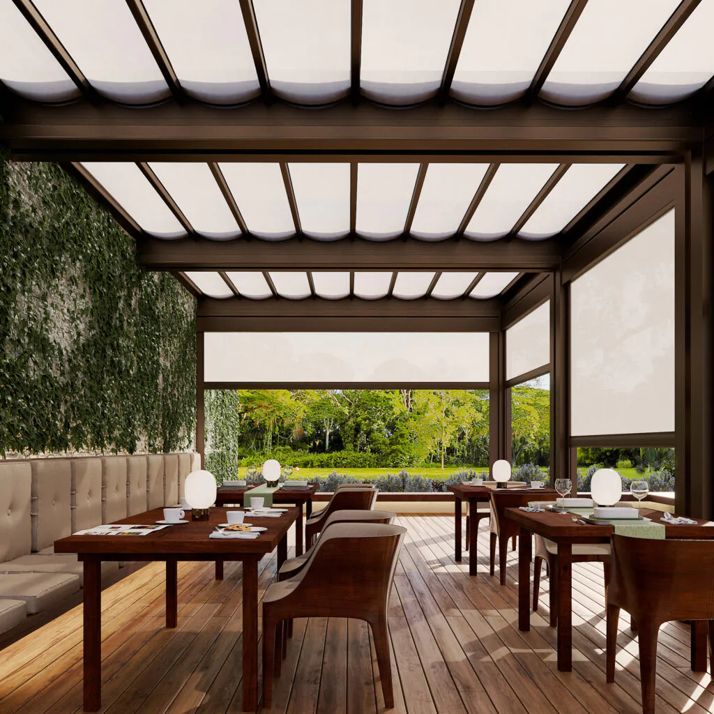 As coberturas retráteis da Copato ampliam restaurantes sem contar como área construída