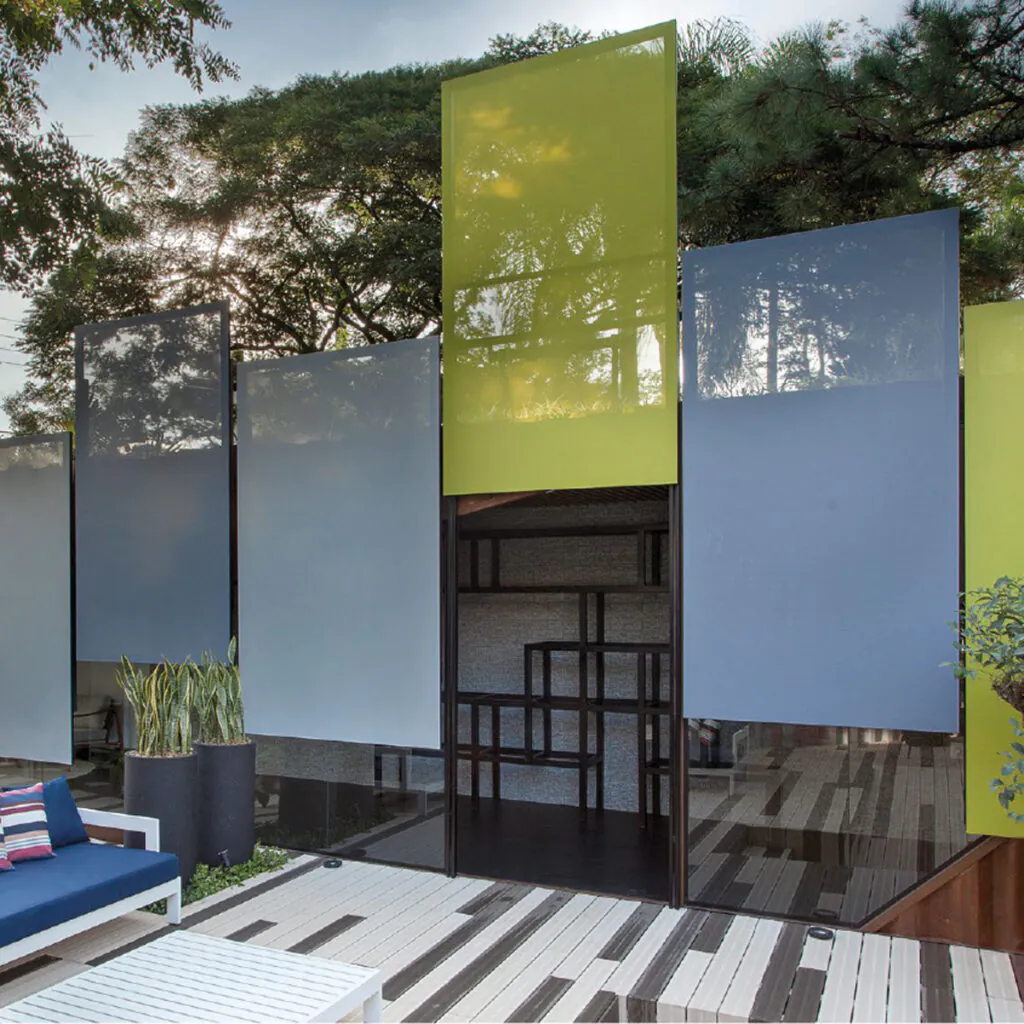 Fachada têxtil Revesto: arquitetura leve e proteção